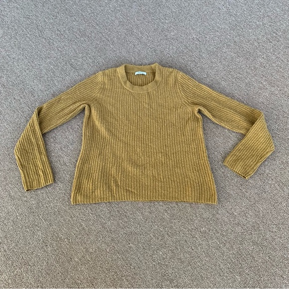 Madewell Sweater Women’s Size XL‎ Mustard Yellow Soft Merino Wool Blend - Picture 4 of 8